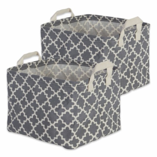 Design Imports CAMZ38327 10.5 x 17.5 x 10 in. Pe Coated Cotton & Poly Lattice Laundry Rectang Perspective: front