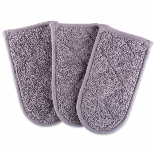 Design Imports Gray Terry Pan Handle Covers (Set of 3) Perspective: front