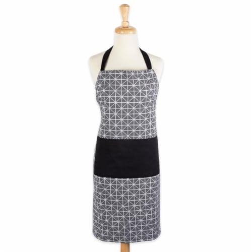 Design Imports CAMZ38564 Triangle Chef Apron - Black & White Perspective: front