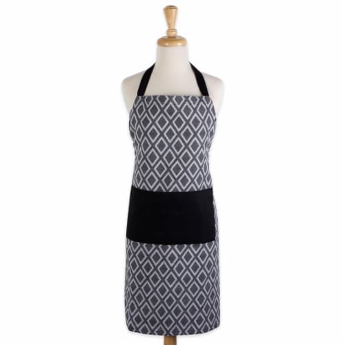 Design Imports CAMZ38569 Diamond Chef Apron - Black & White Perspective: front