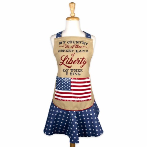 Design Imports CAMZ38785 Sweet Liberty Ruffle Apron Perspective: front