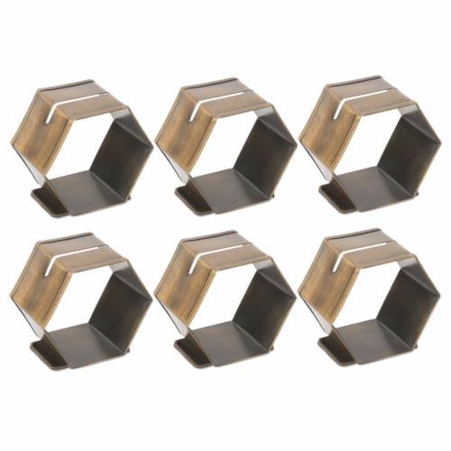 Design Imports CAMZ38988 Antique Brass Place Holder Napkin Ring - Set of 6 Perspective: front
