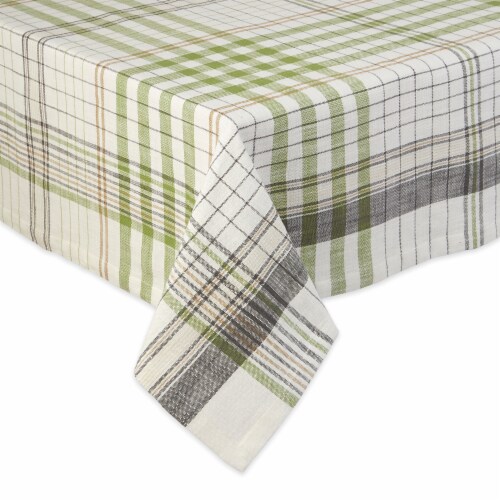 Design Imports Herb Garden Colors Plaid Tablecloth Perspective: front