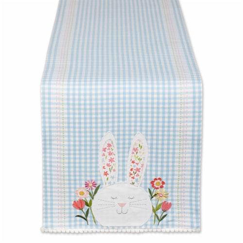 European Soaps Happy Bunny Table Runner Perspective: front
