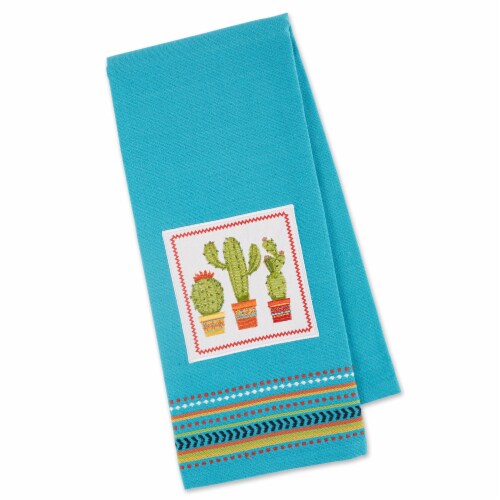 European Soaps Embellished Dish Towel - Cactus Perspective: front