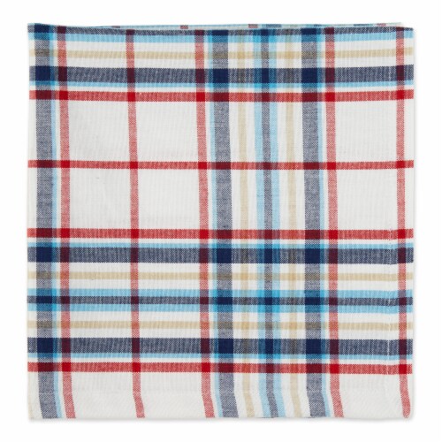 Design Imports Lighthouse Plaid Cloth Napkin Perspective: front