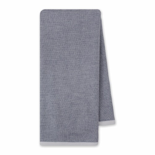 Blue Indgo Duel Side Chambray Terry Dishtowel Perspective: front