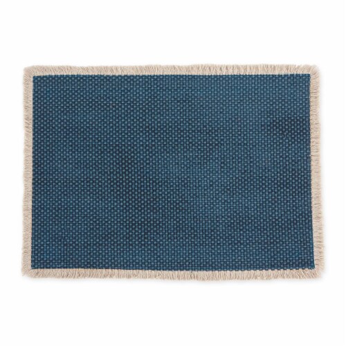 Design Imports Weathered Blue Basket Fringe Placemat Perspective: front