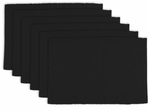 DII Black Ribbed Placemat (Set of 6) Perspective: front