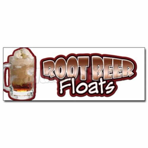 SignMission 12 in. Root Beer Floats Decal Sticker - Rootbeer Float Mug Perspective: front