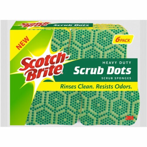 Scotch-Brite Scrub Dots Heavy Duty Scrub Sponge (Pack of 16) Perspective: front