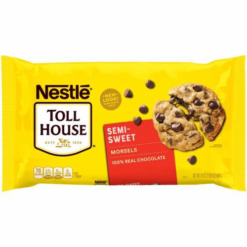 Nestle Toll House Semi Sweet Chocolate Baking Chips (Pack of 3) Perspective: front