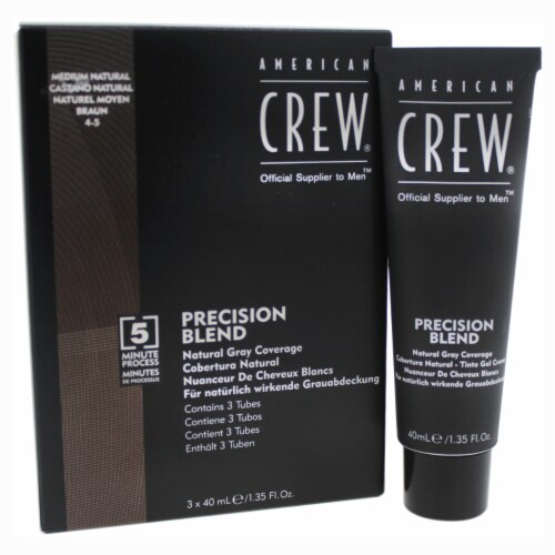 Precision Blend Hair Color Kit -  4-5 Medium Natural by American Crew for Men - 3 x 1.35 oz Perspective: front