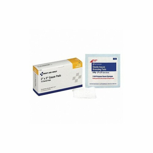First Aid Only Gauze Pad,Sterile,White,No,Gauze,PK10 3-100 Perspective: front