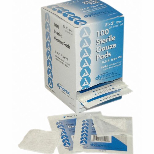 First Aid Only Gauze Pad,Sterile,White,No,Gauze,PK100  3-102 Perspective: front