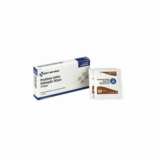 First Aid Only PVP Wipes,Antiseptics,PK10  12-015 Perspective: front