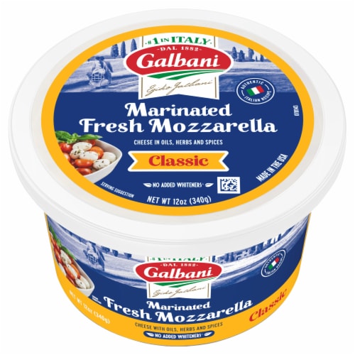 Galbani Mozzarella Fresca Marinated Fresh Mozzarella Balls Perspective: front