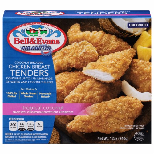 Bell & Evans® Coconut Breaded Chicken Breast Tenders Perspective: front
