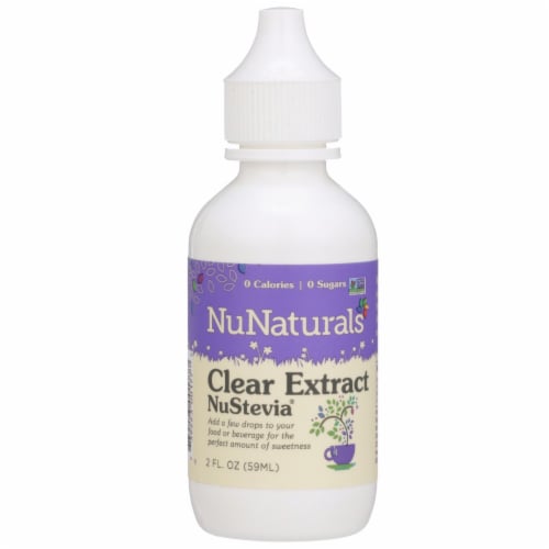 NuNaturals Clear Extract NuStevia Herbal Supplement Perspective: front