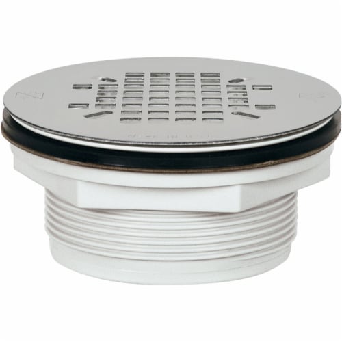 Sioux Chief 2 In. PVC No-Caulk Shower Drain with 4-1/4 In. Stainless Steel Drain Perspective: front