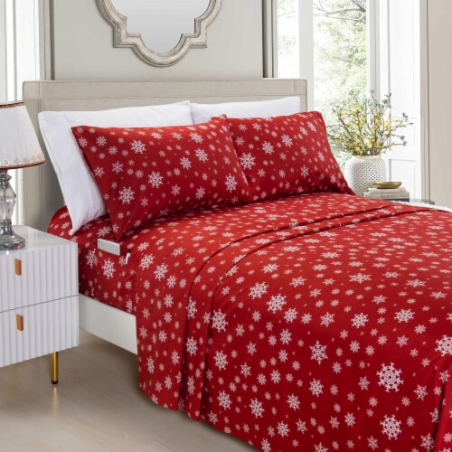 Elegant Comfort 6 Piece Christmas Holiday Sheet Set Soft as a Hotel Premium Quality King Fry s Food Stores
