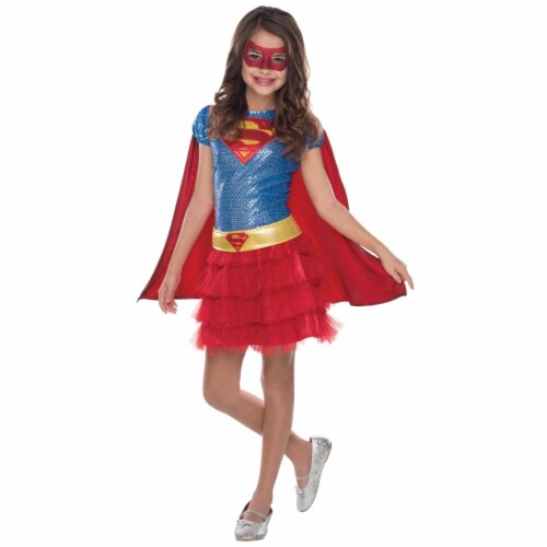 Super-Girl Tutu Dress Child Costume, Medium Perspective: front
