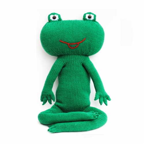 Knit Frog, 15 in. Toy Perspective: front