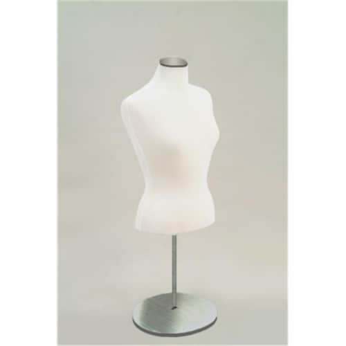 BFHF-C-M Female Jersey Metal Half Form with Metal Round Countertop Base & Neck Block Perspective: front