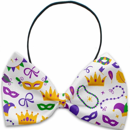 mardi gras feather bow tie