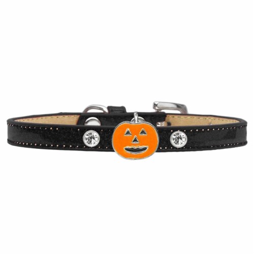 Pumpkin Charm Dog Collar, Black Ice Cream - Size 16 Perspective: front