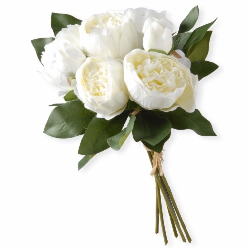 White Peony Flower Bundle Perspective: front