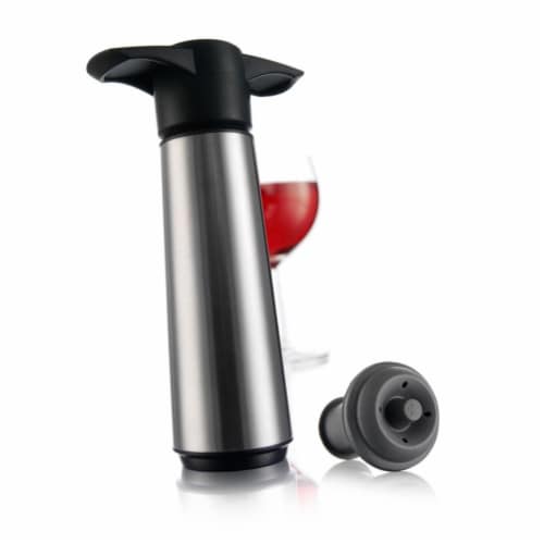 Wine Saver Giftpack - 1 Stainless Steel Pump, 1 Stopper Perspective: front