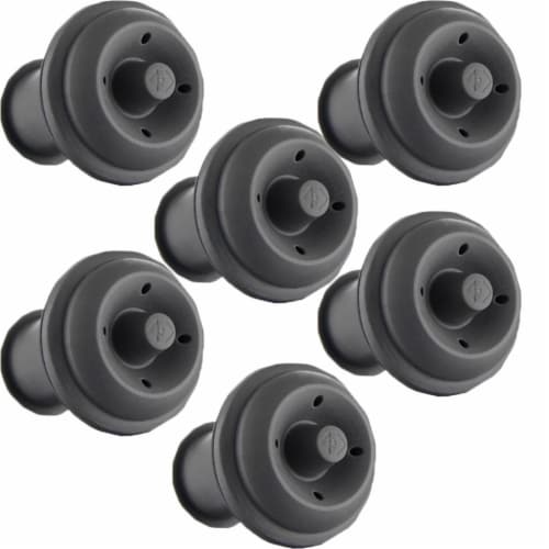 Wine Stoppers Blister - Grey - Pack of 6 Perspective: front