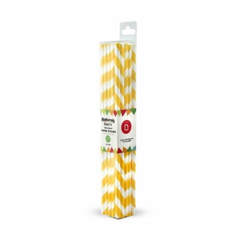 8 in. Paper Straw Coated with Beeswax, Yellow Perspective: front