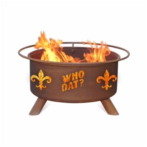 Who Dat Fire Pit Perspective: front