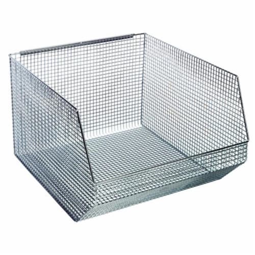 Chrome Wire Mesh Stack & Hang Bins Perspective: front