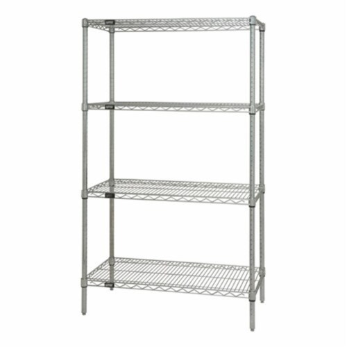 Stainless Steel Wire Shelving Unit With 4 Shelves, 18 x 72 x 63 in. Perspective: front