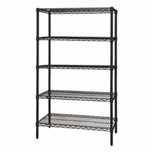 Wire 5 Shelf Starter Kit Black - 86 in. Perspective: front