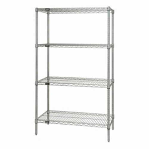 Wire 4 Shelf Starter Kit Stainless - 86 in. Perspective: front