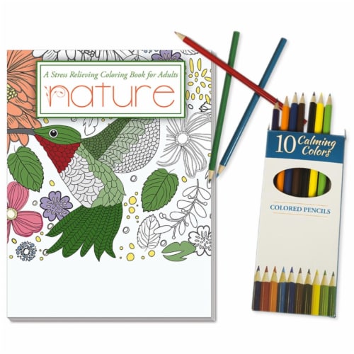 DDI 2345912 Nature - Adult Coloring Book and Colored Pencil Relax Pack Set  Case of 50, 1 - Fred Meyer