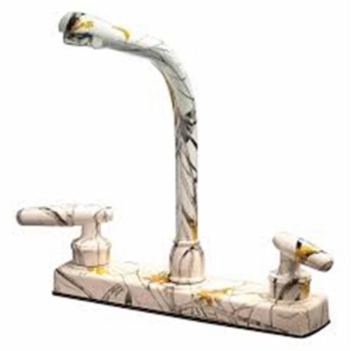 American Brass AMBCAMO-TTS-800 8 in. Value Added Lavatory with Lever Handles, White Camouflag Perspective: front