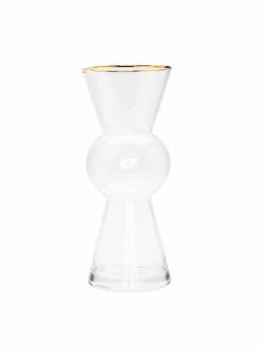 Narrow Pitcher with Gold Rim Perspective: front