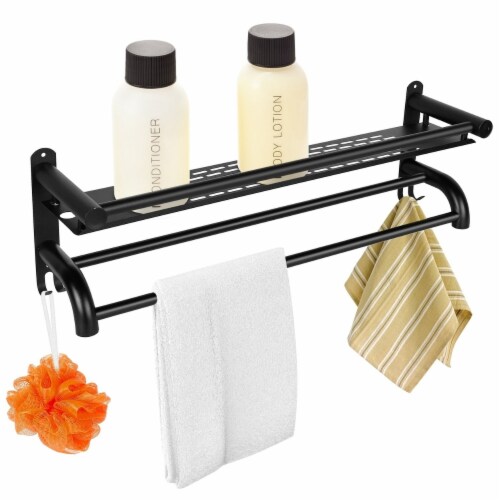 2 Tier Wall Mounted Towel Rack Bar Rail Towel Holder Hanger Bathroom