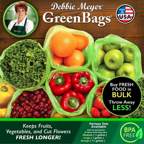  Debbie Meyer GreenBags 20-Pack (8M, 8L, 4XL) – Keeps Fruits,  Vegetables, and Cut Flowers, Fresh Longer, Reusable, BPA Free, Made in USA  : Clothing, Shoes & Jewelry