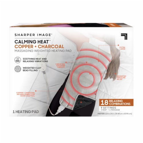 Sharper Image Calming Heat Copper & Charcoal Massaging Weighted Heating Pad Perspective: front