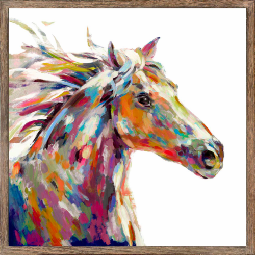 Patton Wall Décor Painted Horse Framed Canvas Perspective: front