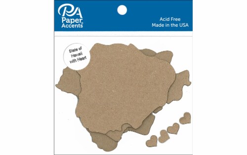 Chip Shape 4pc State of Hawaii w/ Heart Nat Perspective: front