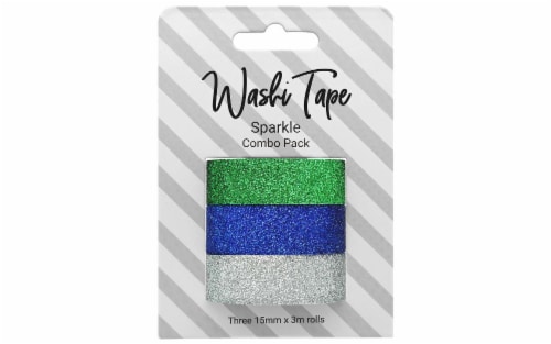 Washi Tape 15mmx3m 3pc Combo Pk Glitter Sparkle Perspective: front