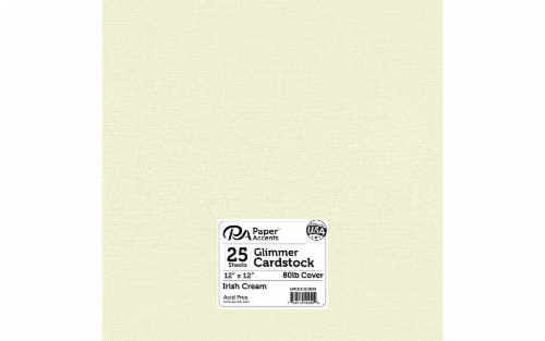 Cdstk Glimmer 12x12 80lb 25pc Pk Irish Cream Perspective: front