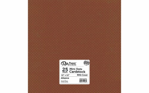 Cdstk Mini Dots 12x12 80lb 25pc Pk Allspice Perspective: front